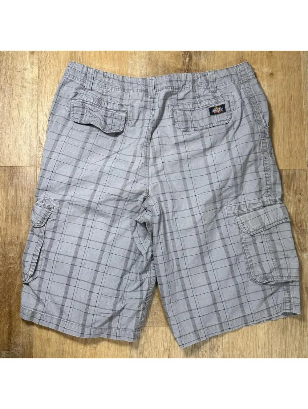 Y2K Dickies Plaid Cargo Shorts – Grey (36